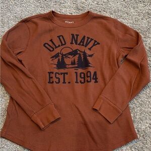 Old Navy Rust Long Sleeve Graphic Tee